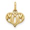 10K Yellow Gold Mom in Heart Charm Love Jewelry New 15 X 11mm